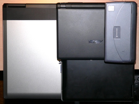 srovnání velikosti notebooků